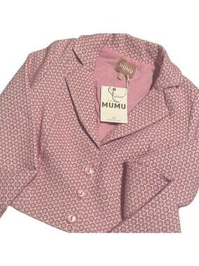 Show Me Your Mumu Pink Daisy Jacquard Floral Crop Jacket Size M NWT